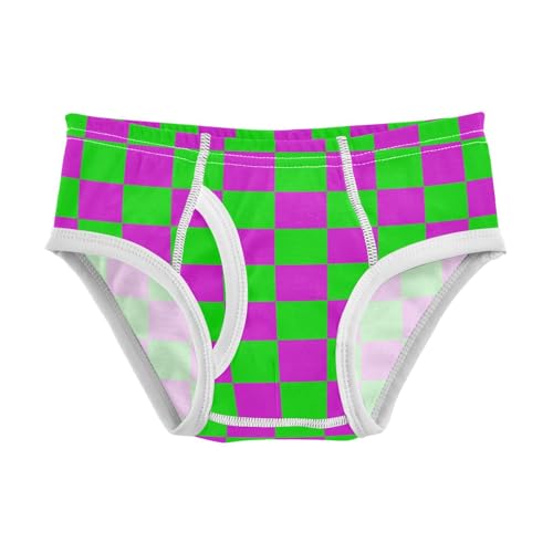 Pink Green Buffalo Checkered Toddler Boy's Underwear 2T - Main Image