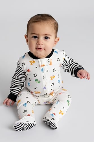 Image of MONICA + ANDY One Piece Baby Pajamas, 100% Organic Baby Clothes for Girls and Boys, Sizes For Newborn and Infant