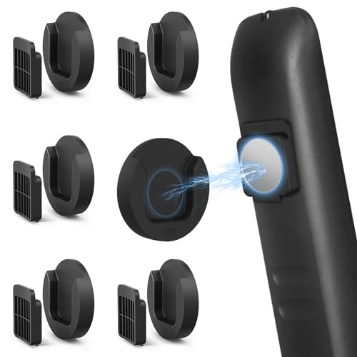 YYILIS 5 Pack Magnetic Remote Control Holder, Wall Mount TV Remote Organizers Storage, Self-Adhesive Black Pro