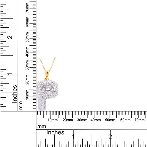 Savearth Diamonds 1 Carat Lab Created Moissanite Diamond Initial P Pendant Necklace In 14K Yellow Gold Plated 925 Sterling Silver Jewelry For Women With 18" Chain (G-H Color, 1.00 Cttw) #TOP4