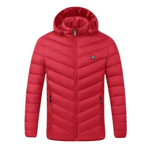 Image of Unisex Heated Down Warm Jackets Lightweight Long Sleeve Winter Coats Windproof Electric Insulated Heated Coat