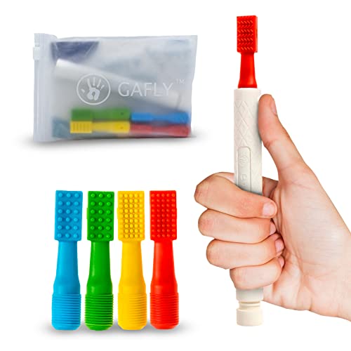 Image of Gafly Therapen Oral Motor Therapy Tools for Speech and Feeding | Chewy Vibe Sensory Oral Vibration Help Kids with Sensory Needs Chew & Relax - Oral Motor Stimulation Kit with 4 Colorful Tips