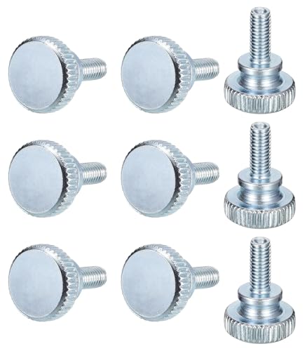 Tornillos de pulgar M5 x 12 mm con cabeza moleteada plana totalmente roscada, tornillos de pulgar, tornillos de agarre moleteados, 15 unidades