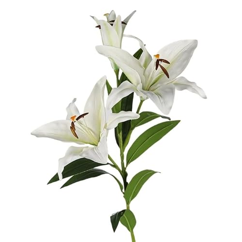 HUFFA Handmade Artificial Flower Bouquet - Elegant Lily Home Decor for Living Room