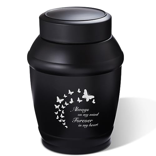 Image of Black Butterfly Medium Cremation Urn for Human Ashes Female /Male | Decorative Burial Urns for Women & Men,Metal Urns for Ashes
