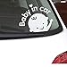 Baby in Car Sticker Decals Safety Signs Baby on Board for Cars 7''X6.5'' Waterproof Shiny Reflective Material (White) Last for 6 Yr (Buy 1 Get 1)
