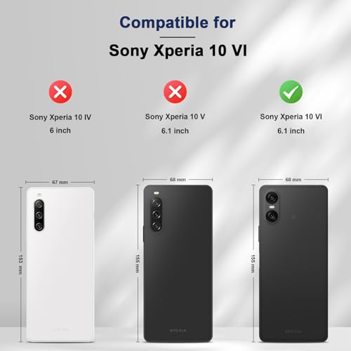 Image of Jasonyu Cover for Sony Xperia 10 VI Flip PU Leather Case, Wallet Cover, Stand Function, Magnetic Card Slots, TPU Bumper Case (Blue)