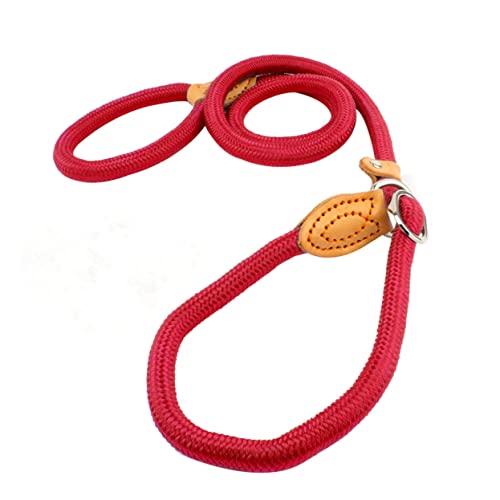 BCOATH Dog Training Lead Durable Nylon Leash for Dogs Comfortable Handle Buckle for Pet Training Red