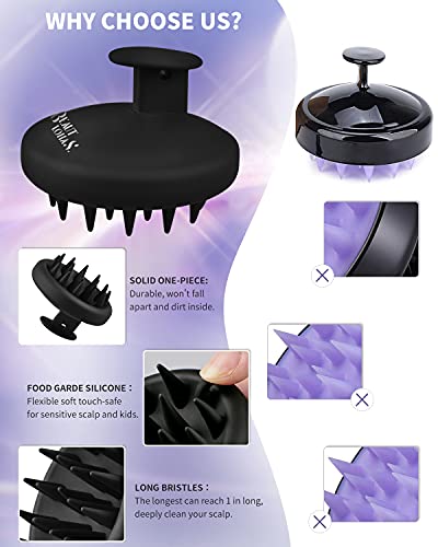 Beautlohas. Silicone Scalp Massager Shampoo Brush, Shower Scalp Scrubber With Soft Bristles, Scalp Brush For Hair Growth & Dandruff Treatment, Wet Dry Hair Massager For All Hair Types Of Women (Blue) #TOP1