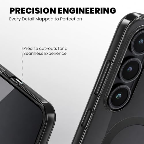 Image of Elzzi Anti Scratch Semi Translucent Cover for Samsung S23 FE Case, Premium PC + TPU Magnetic Phone Cases Drop Proof, Compatible with Magsafe Slim Never Yellowing Shockproof