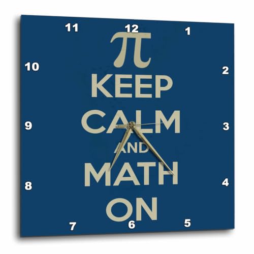 3dRose Wall Clock Silent - 13 inch - Keep Calm and Math on - Funny Quotes