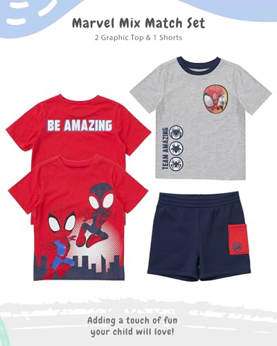 Image of Marvel Boys' Short Sleeve Crew Neck T-shirt and Shorts Set