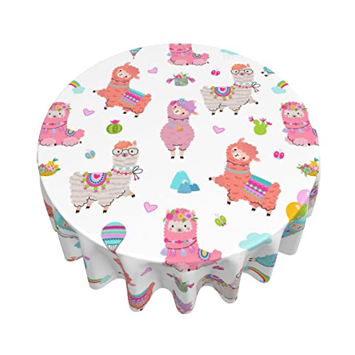 Alpaca Table Cloth Round Table Cover Wrinkle Resistant Waterproof Tablecloth 60 Inch Washable For Kitchen Party Picnic Fall Decorations For Home1 #TOP5