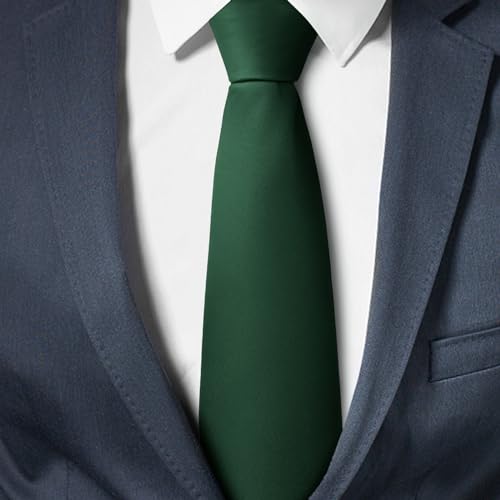 Image of Men's Classic Satin 3.15 inch Soild Color Necktie Wedding Business Tie & Gift Box