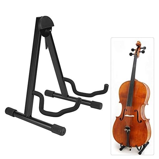 Soporte para violonchelo plegable, ajustable, en forma de A y fabricado en acero; también apto para contrabajo, 35,5 x 30,5 x 40 cm