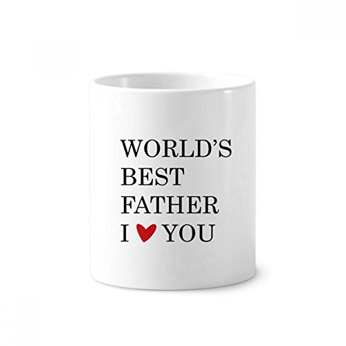 Cadeau Meilleur Père : mug céramique avec citation pour stylo et brosse à dents