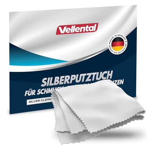 Silberputztuch für Schmuck, Besteck & Münzen - Silber Poliertuch zur Pflege und Reinigung von Echtsilber, Silberschmuck made in Germany
