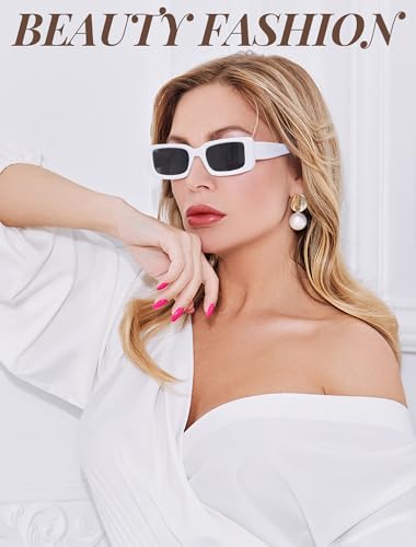 Image of Veda Tinda Vision Rectangle Sunglasses Men Tinted Polarized Big Square Retro 90s Vintage y2k Glasses for Women UV Protection