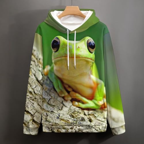 Sweat à capuche grenouille verte UMENG pull unisexe taille S - 4