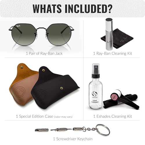 Image of Ray-Ban RB3565 JACK Square-Round Shaped Sunglasses for Men & Women with Official RAYBAN Eyewear Kit