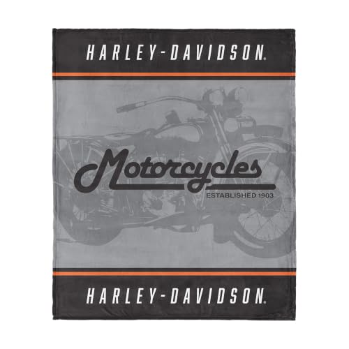 Harley-Davidson Vintage Stripes Silk Touch Throw Blanket, 46 x 60 in