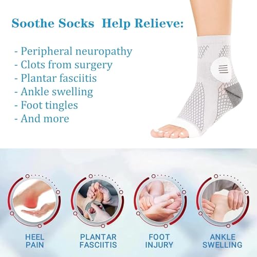 Image of 2 Pairs Neuropathy Socks for Women and Men, Soothe Relief Socks for Neuropathy Pain, Compression Socks for Neuropathy