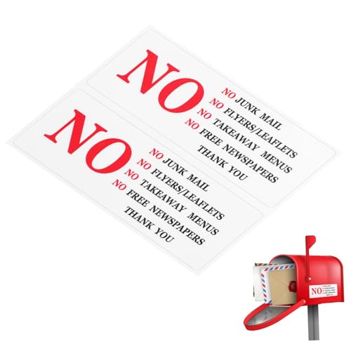 UTHCLO 2個 屋外用 迷惑メールお断り 郵便受けステッカー 防水耐候性製 多面対応簡単貼付可能 家 ビジネス用プロフェッショナルメールボッ