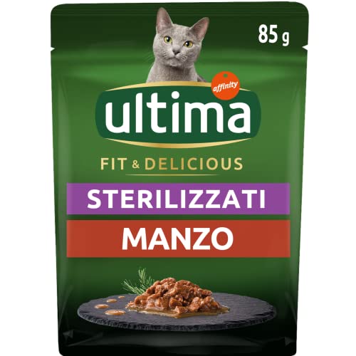 Ultima Cibo Umido per Gatti Fit & Delicious con Manzo: 24 Buste da 85g - Immagine 1