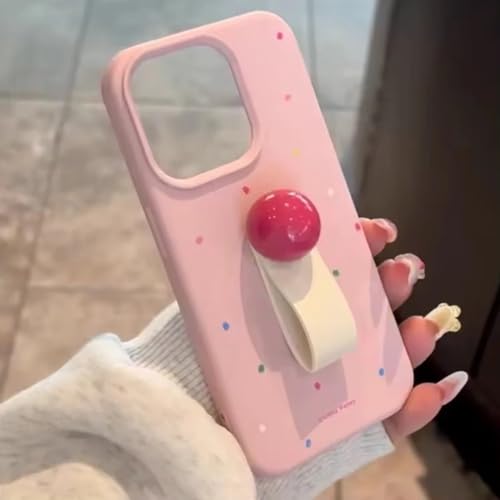 Image of Peeperly Back Cover Case for iPhone 13 Pro Max Scratch Resistant Anti-Slip TPU Shockproof Protective Durable Polka Dot Ball Ring Holder Case for Girls & Women