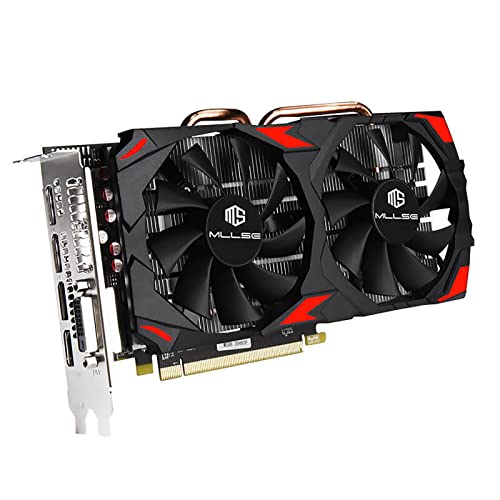 Mllse Placa de vídeo RX580 8GB GDDR5 PCI Express X16 Com BIOS Para Jogos DP/HDMI/DVI Saída de 60Hz Resolução 4K Ventiladores Duplos de Refrigeração (RX 580 8GB)