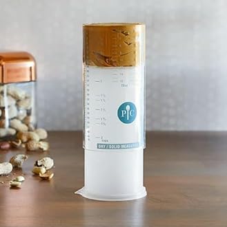 Measure All Cup 2225 - Adjustable Plunger Design, Clear Measuring Cup