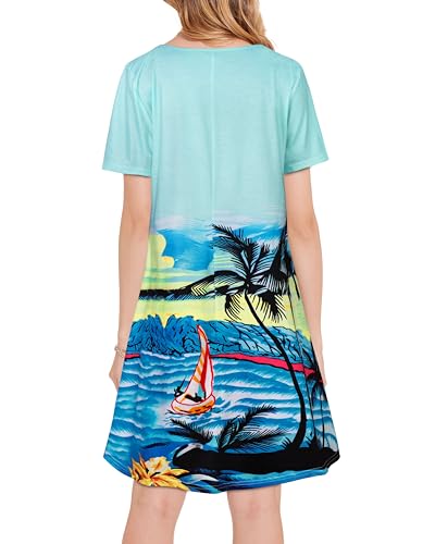 Image of JOLIGAL Summer Dresses for Women Casual Short Sleeve Sundress Scoop Neck Beach T Shirt Dress with Pockets 2026
