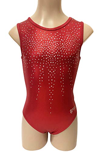 Lil'fox Gymnastics Leotards For Girls - Shiny Foil Shimmer - Dance, Tumbling, Gymnastics Leotard (Red, Girls 6 - Int) #TOP3