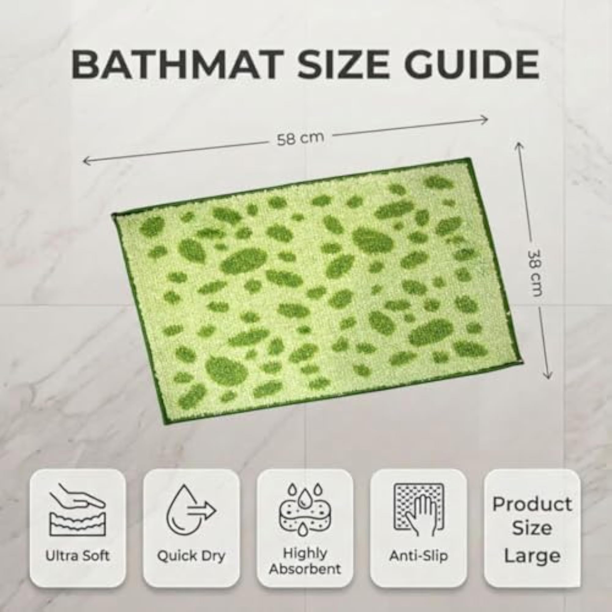 Living Soft Anti Slip Easy Home Bath Mat, Multicolour
