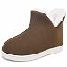 GURGER Chausson Montant Enfant Filles Peluche Pantoufles Garcon Hiver Chaudes Chausson de Mousse Antidérapants Marron 38/39 EU