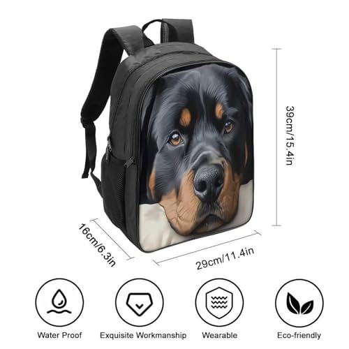 Sac à dos rottweiler 3D avec 2 compartiments pour école et voyage - 2