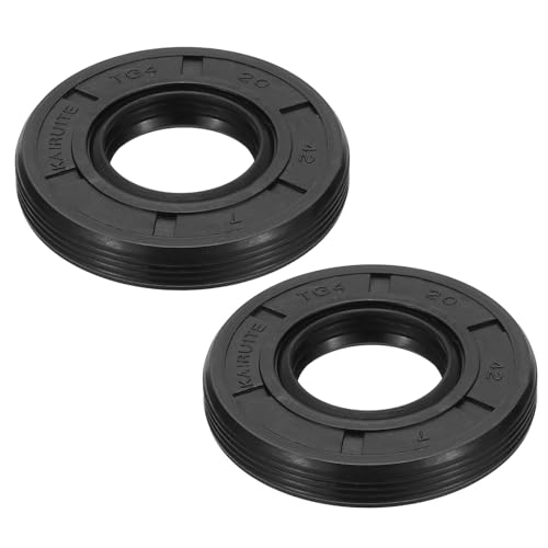 PATIKIL Retén de eje radial de la UE, 2 piezas 20mm x 42mm x 7mm Sello de aceite TG4 de caucho de nitrilo para ejes de rodamientos, bombas de aceite y motores, negro