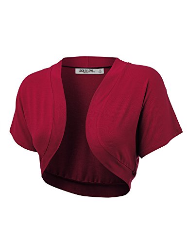 Image of Lock and Love Women's Versatile Open Front Lightweight Short Sleeve Bolero Shrug