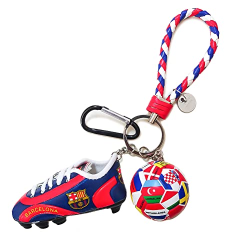 Soccer keychain for boys sneaker keychain soccer gifts for boys girls shoe keychain soccer gifts for men fc Barcelona ball keychain (3) Soccer keychain for boys sneaker keychain soccer gifts for boys girls shoe keychain soccer gifts for men fc Barcelona ball keychain (3)