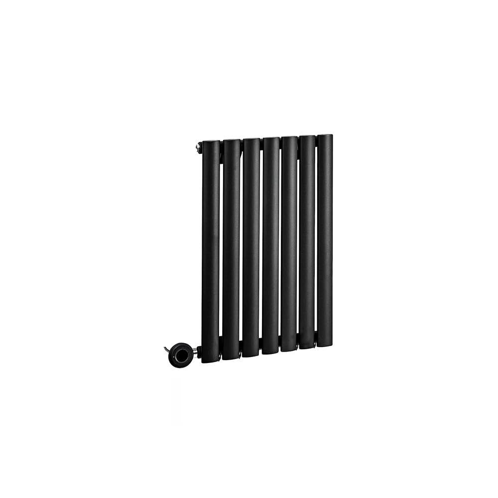 Milano Black Electric Horizontal Designer Radiator (Single Panel) - 635Mm X 413Mm With Hardwired Wi-Fi Thermostatic Heating Element
