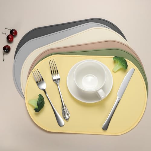 Set de table antidérapant et imperméable à bord haut lot de 4 vert - 5