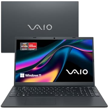 Notebook VAIO FE15 AMD Ryzen 5 Windows 11 Home 8GB 512GB SSD, Tela 15.6'' Full HD Antirreflexo - Cinza Grafite, VJFE59F11X-B0531H