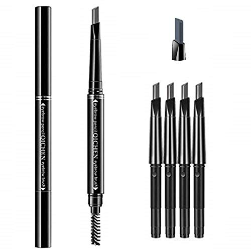 WenFeng Eyebrow Pencil,Waterproof Eyebrow Pen with Brush,Eyebrow Tattoo Pen Makeup Brow,Creates Natural Looking Brow ,5pcs(gray)