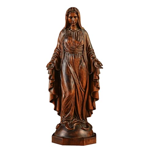 BGCOPPER Wooden Virgin Mary Statue