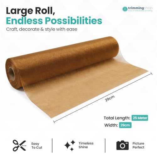 Trimming Shop Premium-Organza-Rolle, Schneetuch — 25 m x 29 cm — Taschentuch, Tischläufer, Schärpen, Stuhlhussen, Bögen, Schmuck… – Ansicht 2