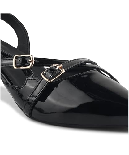 Image of JM LOOKS Kitten Heels for Women Pointed Toe Pumps Low Heel Slingback Heels with Buckle Dress Shoes for Dating Party Working