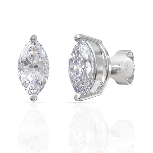 Image of 925 Sterling Silver Earrings for Women & Woman | Stud Earrings for Women | Daily Wear Silver Jewellery | Gift for Wife, Girlfriend, Mother, Sister | Rakhi Gift for Sister