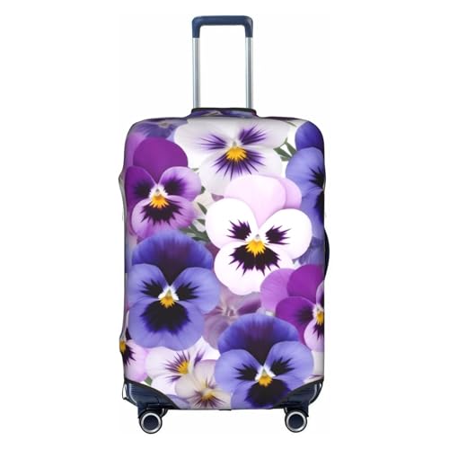 Purple Flower Printed Luggage Cover Elastic, Washable, Universal Fit 18-32 Inch Travel Suitcase Cover Easy To Identify
