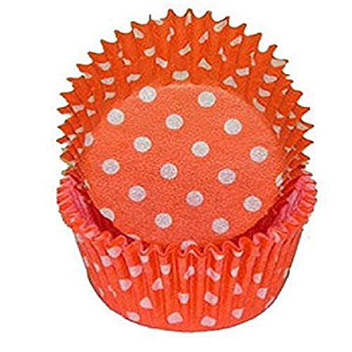 Orange Polka Dot Cupcake Liners STD 50 count