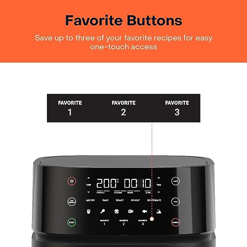 Nutricook Air Fryer 3 Vision with Clear Window and Internal Light by Caliber Brands,  5.7L, Air Fry, Roast, Bake, Dehydrate & Reheat, 6 Presets, AF357V, Black, 1700 Watts, 2 Year Warranty